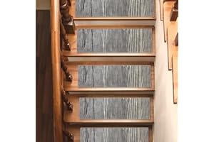 Grey Non-Slip Carpet Stair Treads for Wooden Steps 30''X8'' Indoor Runner Resistant Rugs Rubber Safety Mats for Dogs, Kids & 