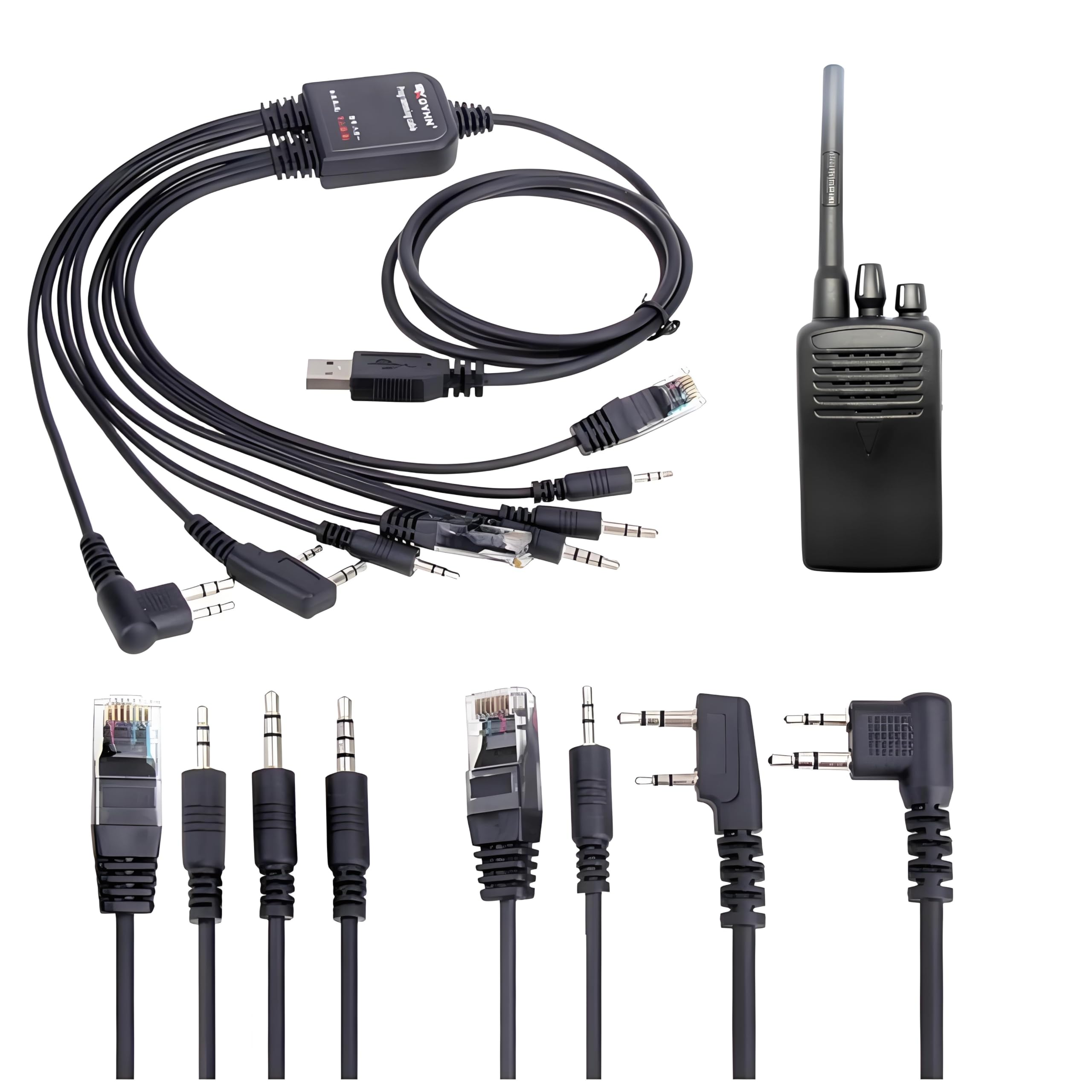 Queen.Y 8 in 1 USB Programming Cable Cord for Motorola TYT Baofeng Kenwood Radio Kenwood Yaesu Vertex TYT Quansheng Puxing Linton Wouxun Weierwei Radios