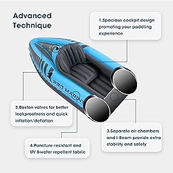 PROMARINE 1 Person Inflatable Kayak Set Blow up