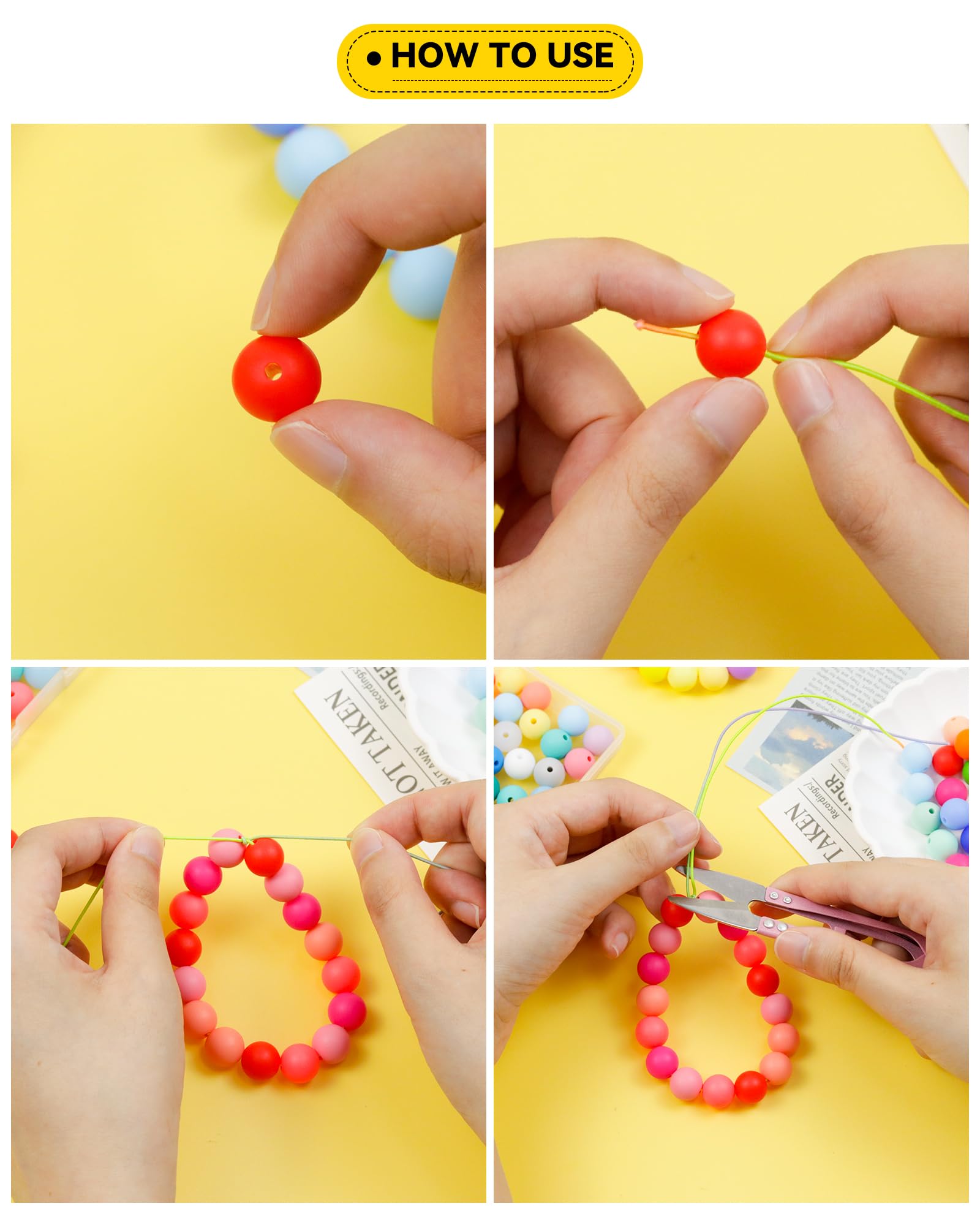 180PCS FIVEIZERO Silicone Beads – 30 Colors 12mm Round Rubber Beads Bulk for DIY Crafts, Keychain Accessories & Jewelry Making