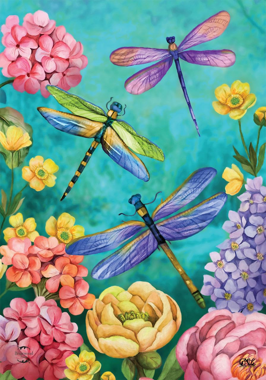 Briarwood Lane Dragonfly Garden Spring House Flag Floral 28" x 40"