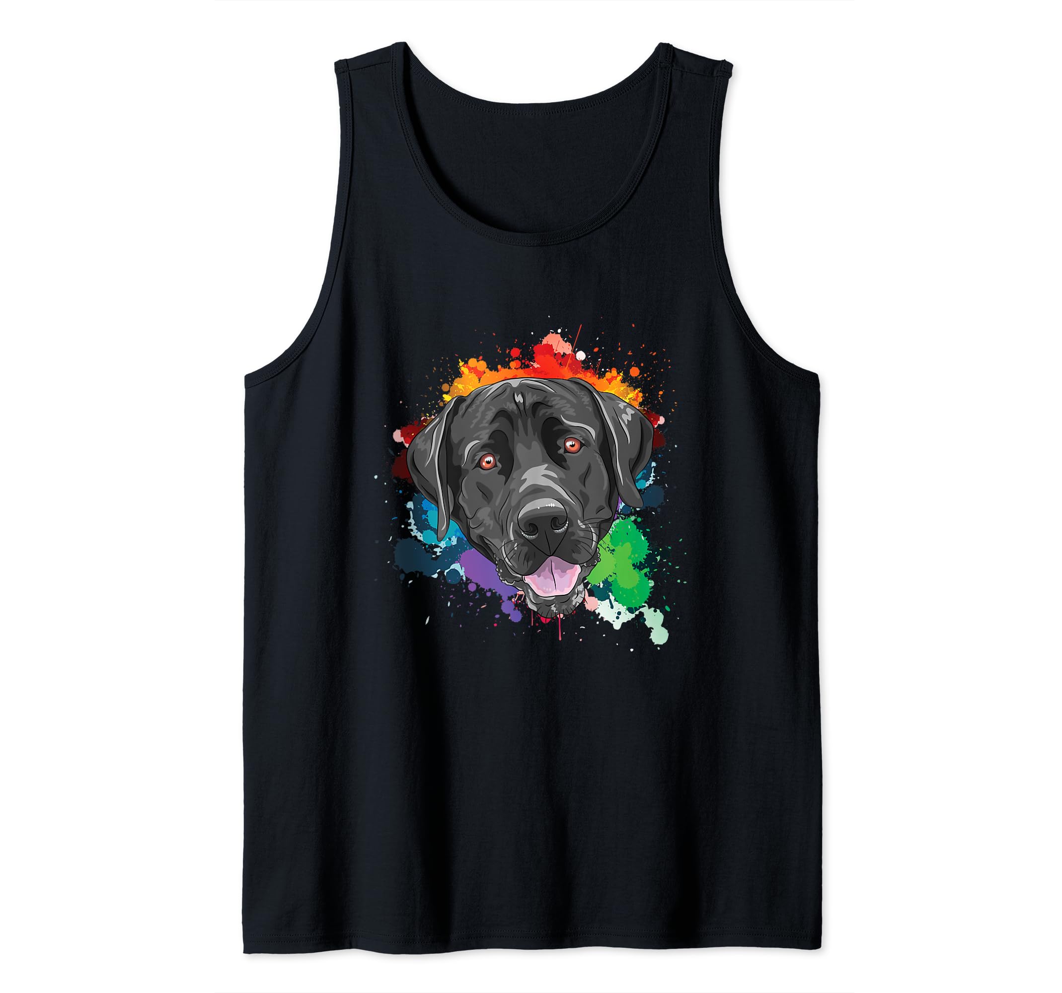 Colorful Labrador Dog Head Golden Retriever Puppy Breed Pet Tank Top