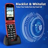 uleway Big Button Unlocked Senior Flip Phone GSM 2G SOS 1000mAh Red view 3