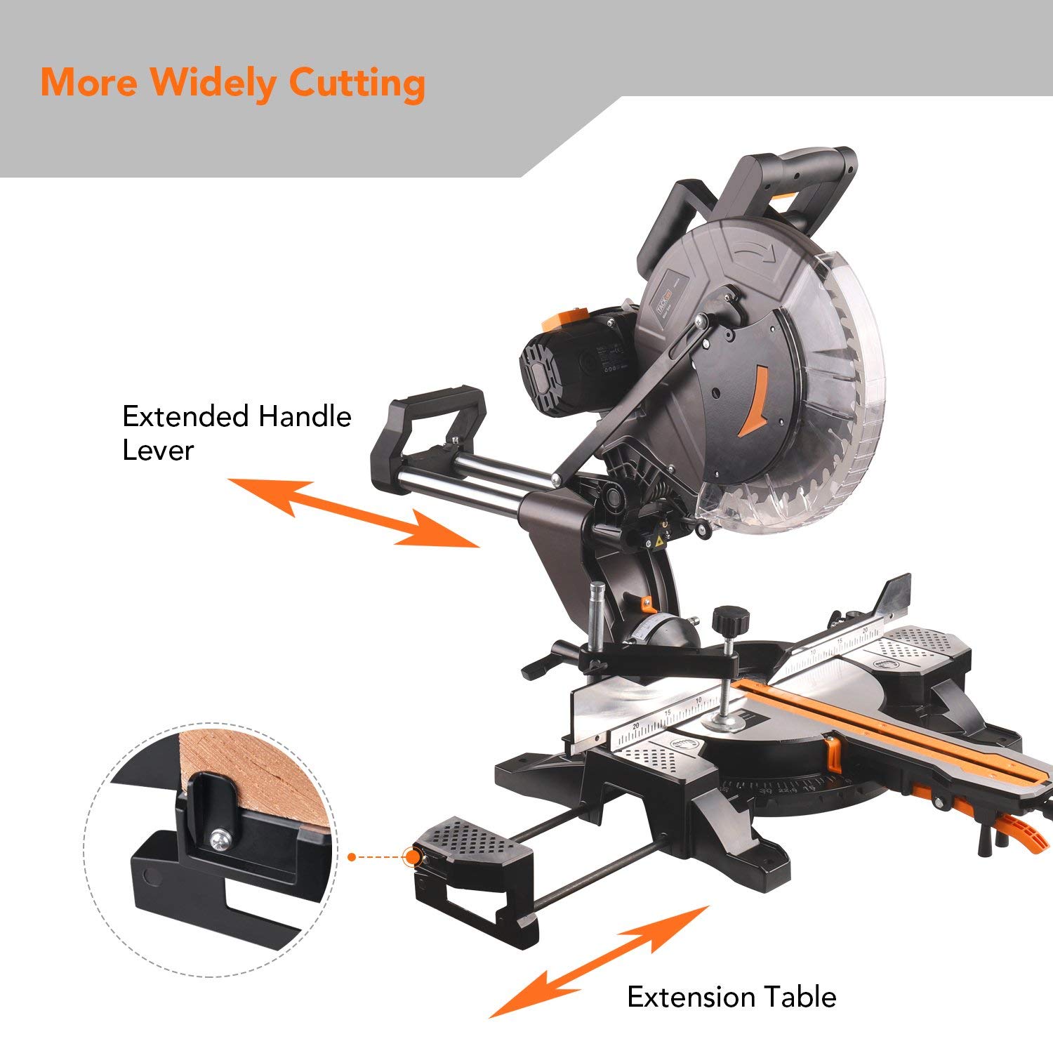 TACKLIFE Sliding Miter Saw, 12inch 15Amp DoubleBevel Compound Miter