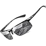DUCO Men's Luxury Carbon Fiber Temple Polarized Sunglasses for Men Sports UV400 DC8206
