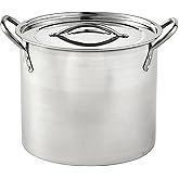 IMUSA Stainless Steel Stock Pot with Lid, 20 Quart, Silver | Mirror-Polished Finish, Riveted Side Handles, Retains Heat and Moisture, Ideal for Broths, Soups, Stews, And More