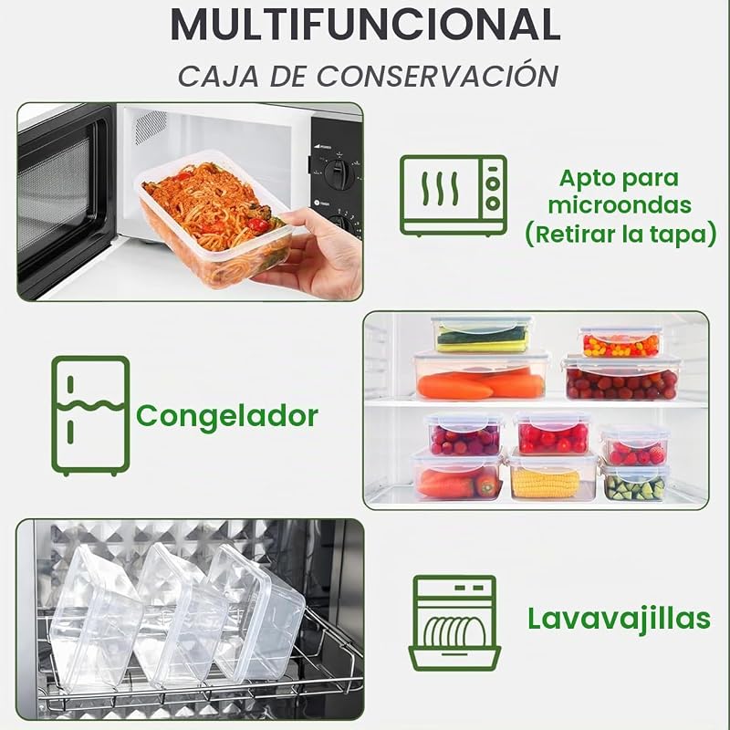Juego de 48 recipientes herméticos con tapa, cajas de almacenamiento para alimentos (24 recipientes+24 tapas), cajas de almacenamiento de cocina, herméticas y a prueba de fugas, sin BPA, aptos para — foto 4 de 7