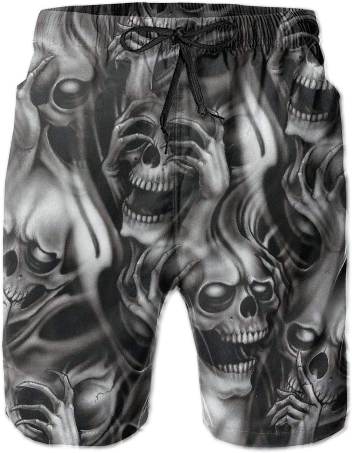 See Hear Speak No Evil Skeletons Skulls Men's Swim Trunks Quick Dry
