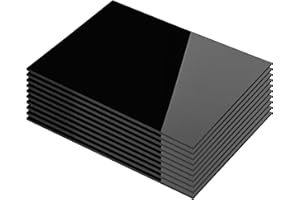 KAITELA Pack of 10 Black Acrylic Sheet 12" x 16" Cast Plexiglass Panel 1/8" Thick (3mm) Plastic Board for Craft Projects, Laser Cutting, Photography, Sign
