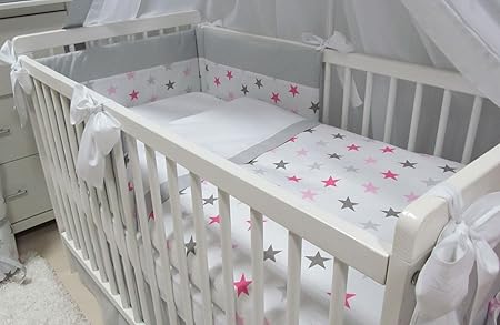 Babymajawelt Parure De Lit Pour Bebe 5 Pieces En Voile Pour Lit Bebe 70 X