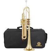 AUROSUS TP-180 professional b flat bb trumpets for adults instrument | weight reduced stainless monoblock pistons one piece hand hammered brass bell reversed leadpipe and backpack case