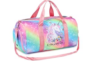 BTOOP Duffle Bag for Girls Kids Gym Bag Women Workout Sports Travel Bag Weekender Overnight Bag with Shoe Compartment and Wet Pocket