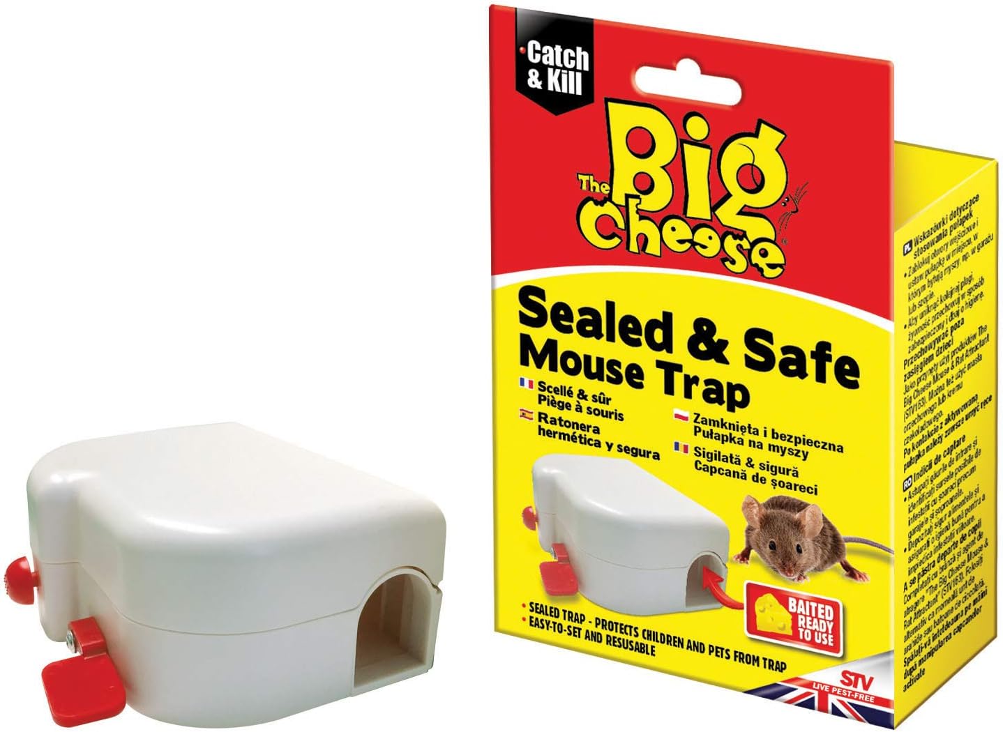 The Big Cheese Stv135 Sealed And Safe Mouse Trap 21 1 Cm 5 0 Cm 14 8 Cm Amazon Co Uk Garden Outdoors