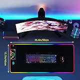 GIM 15W Wireless Charging RGB Gaming Mouse Pad 900x400x4MM Non-Slip Black Max view 7