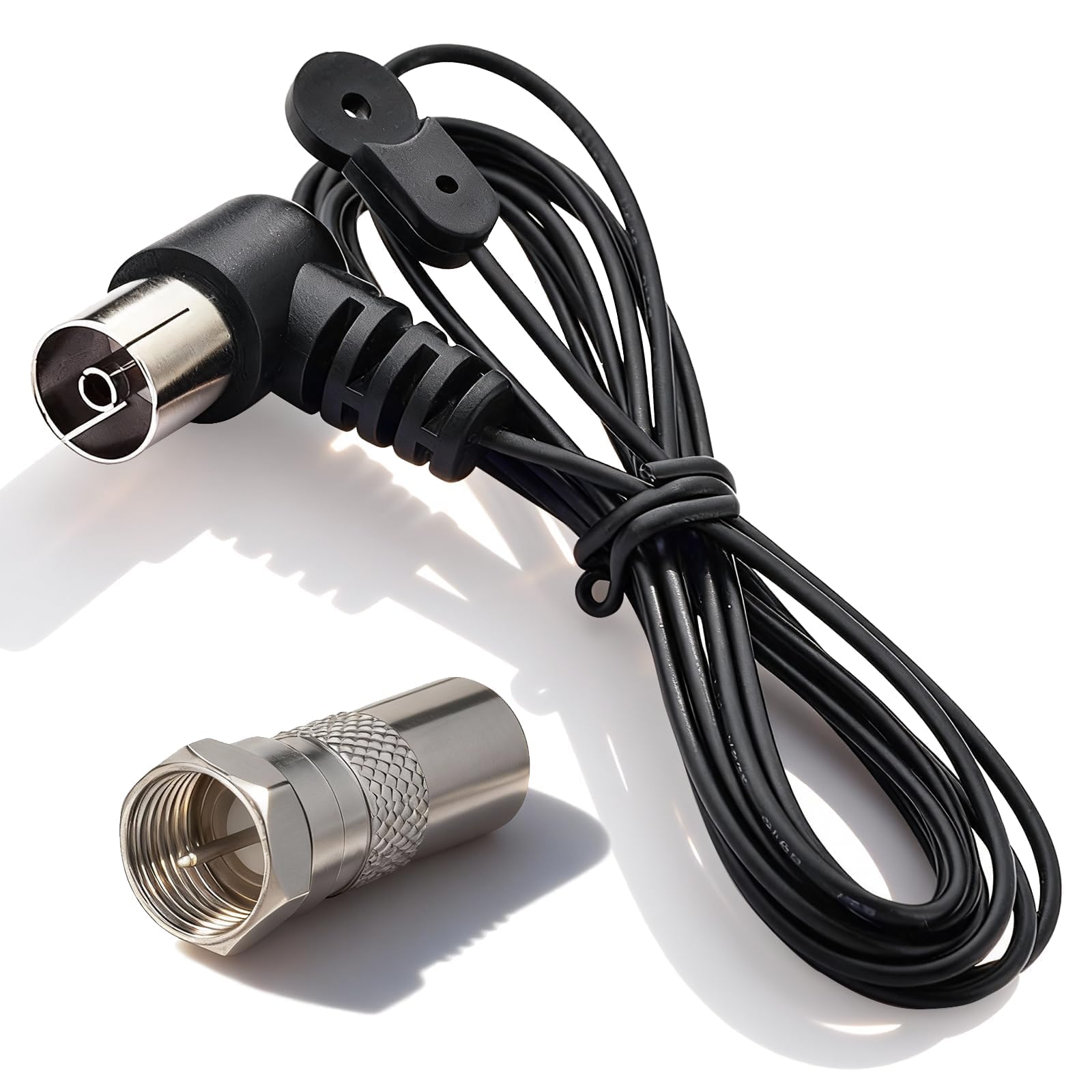 Bingfu Dipole FM Radio Antenna, Wire Antenna 75 Ohm Coaxial Connector Dipole Indoor Aerial and Coaxial TV Plug to F Male Adapter for HiFi AM/FM Radios (Yamaha, Denon, Bose, Sherwood, Marantz)