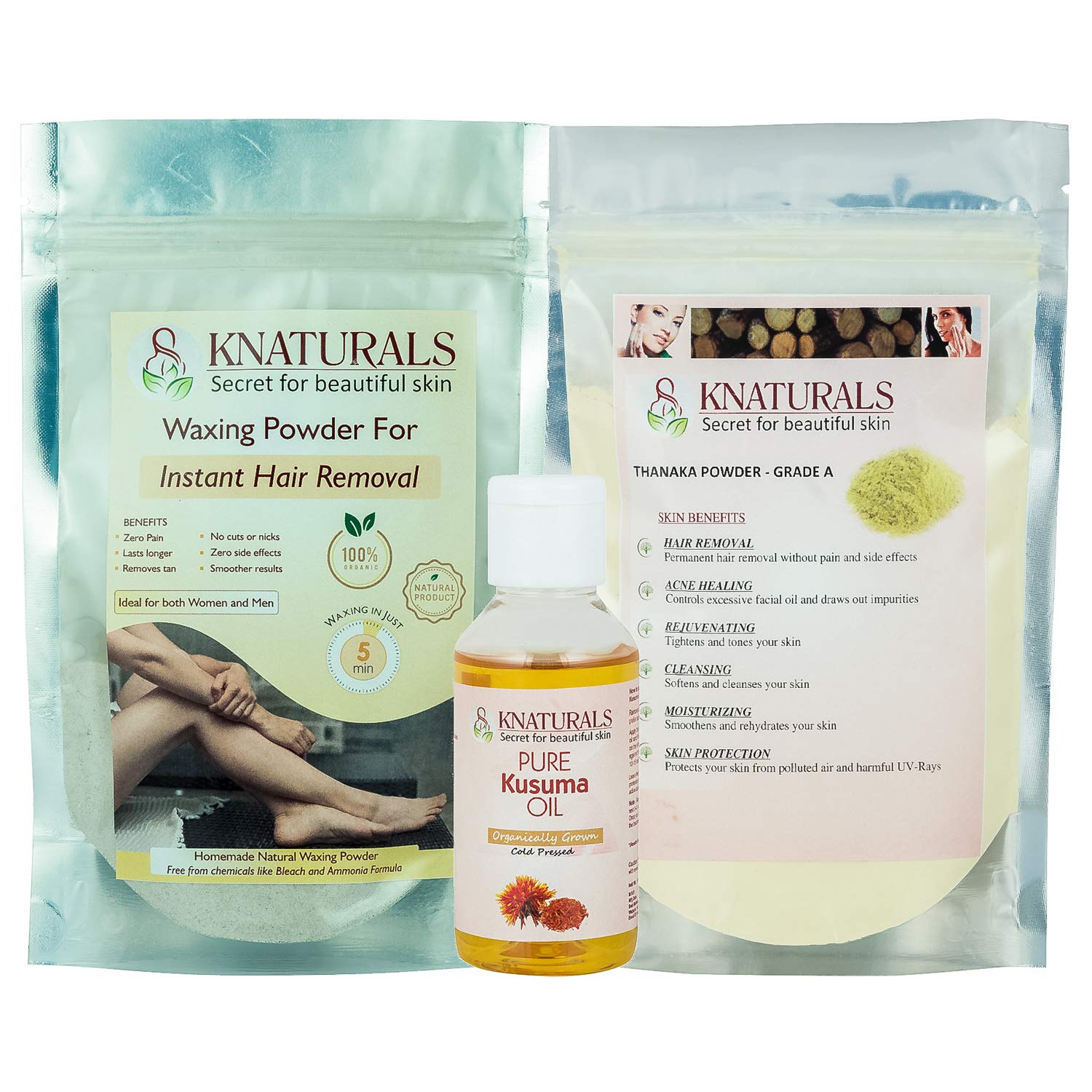 Buy Knaturals 100 Gms Waxing Powder 100 Gms Thanaka Powder 100