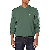 Lacoste mens Classic Fit Logo Stripe Flannel Jogger Sweatshirt