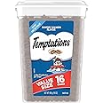 TEMPTATIONS Classic Crunchy and Soft Cat Treats Savory Salmon Flavor, 16 oz. Tub