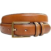Men's Oil-Tanned Genuine Leather Dress Classic Belt 1-1/8"(30mm) or 1-3/8"(35mm) Wide One Piece Dress Belt