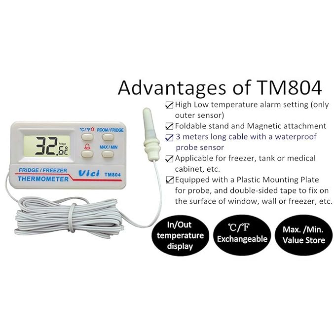 Compra XY-tester Precisa Termómetro TM804 Refrigerador/congelador ...