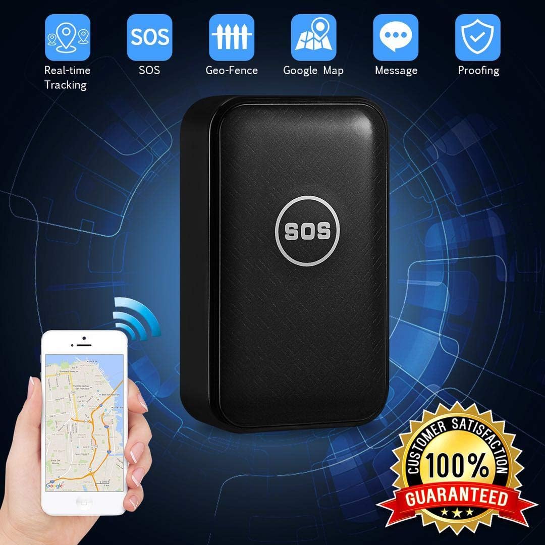 CaGuan Mini Portable Magnet GPS Tracker (no Subscription fee) Personal and Vehicle GPS Tracker, Anti-Theft Real-time Tracking Free Application Anti-Lost GPS Locator