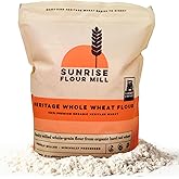 Sunrise Flour Mill Heritage Organic Whole Wheat Flour - 5 lbs | Milled from red hard wheat within 10 Days | Easier to Digest with Less Bloating | No Bleaching | Organic whole wheat bread flour
