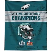 Northwest NFL Philadelphia Eagles 2025 Super Bowl LIX Multi Champ Legends Wall Hanging 50X60 Inches