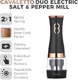 Tower Salt and Pepper Mills Battery Operated Rose Gold Black view 2