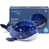 Angelcare Bobbi The Whale Ceiling Night Light Projector for Babies and Kids, Sleep Soother with Adjustable Volume Lullabies, White Noises, 3 Night Light Intensities