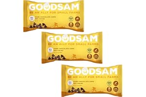 GoodSAM Dark Chocolate Chips 9oz (3 Pack), No Sugar Added, Non GMO, Vegan, Keto, Regenerative Farming, Direct Trade