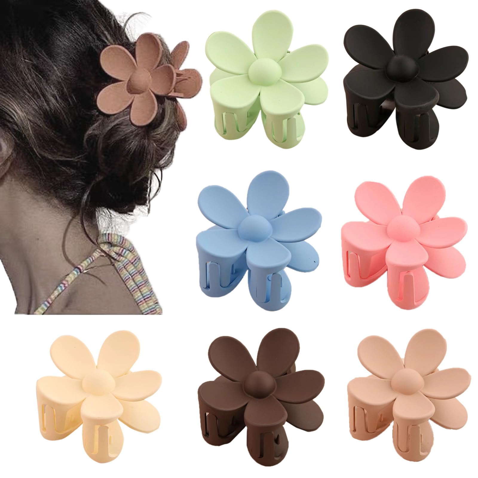 Flower Hair Clip, Nonslip Flower Claw Clips Strong Hold Hawaiian Claw Clip for Medium Thick Hair Women and Girls Hawaii Hair Accessorie (HairclawEggflower2)