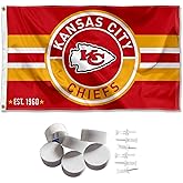 Kansas City Chiefs Patch Button Banner and Tapestry Wall Tack Pads