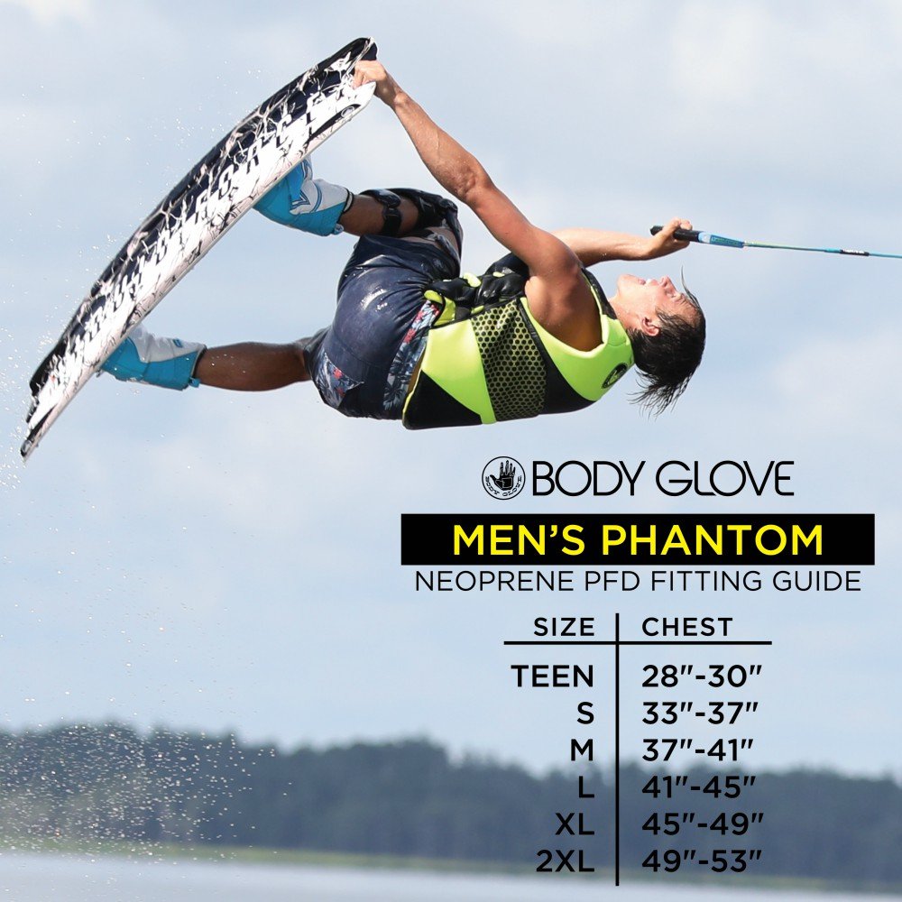 Body Glove Mens Phantom Uscga Life Vest Water Sports Accessories Sports