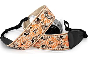 Eggsnow Camera Strap 2" Wide Jacquard Camera Straps, Binocular Strap Universal Shoulder Strap for All DSLR Cameras & Binoculars, Great Gift for Men Women Photographers (A1 - Orange Personality)