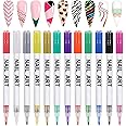 Gorvalin 12 Colors Nail Art Pens, 3D Quick Dry Nail Point Graffiti Dotting Liner Pen Sets Nail Art Painted Pen Drawing Nail Design Kit for Nail DIY Decoration