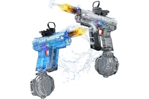 Vmiya Electric Water Gun 2 Pack for Adults and Kids, Light Up Automatic Squirt Gun Watergun, 800CC Large Capacity, 26-33 FT Long Range, Summer Outdoor Beach Pool Party Toy Gift