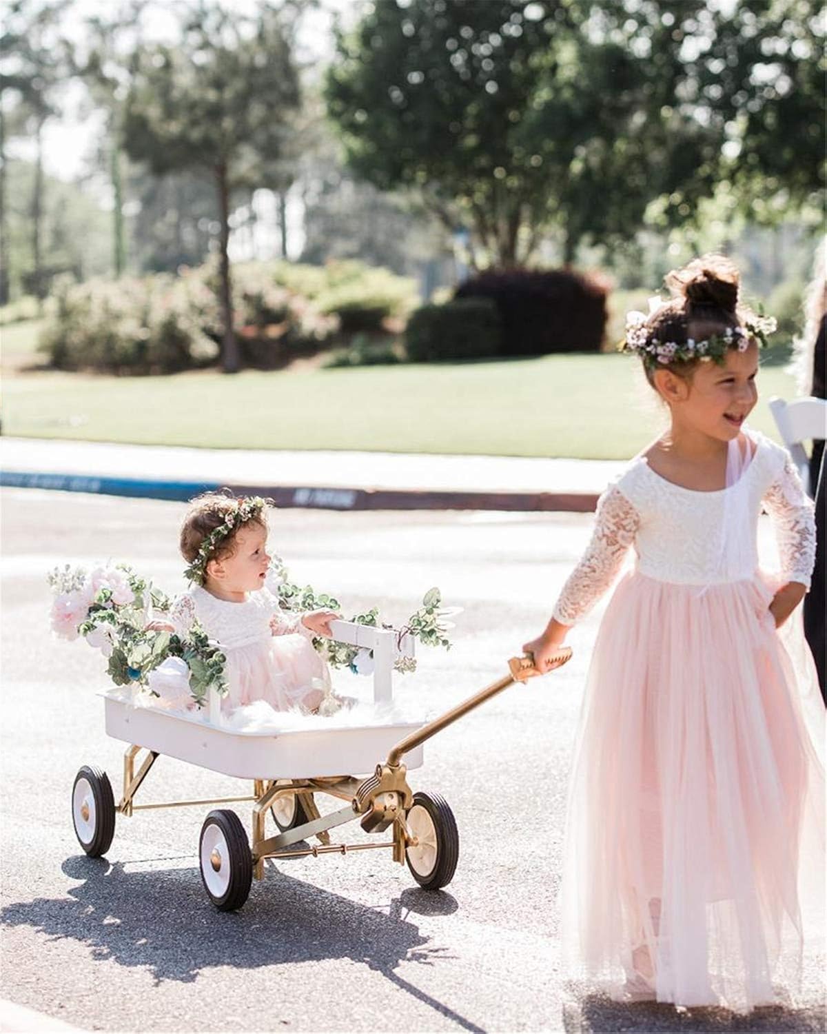 2Bunnies Girl Peony Lace Back A-Line Straight Tutu Tulle Party Flower Girl Dresses: Clothing