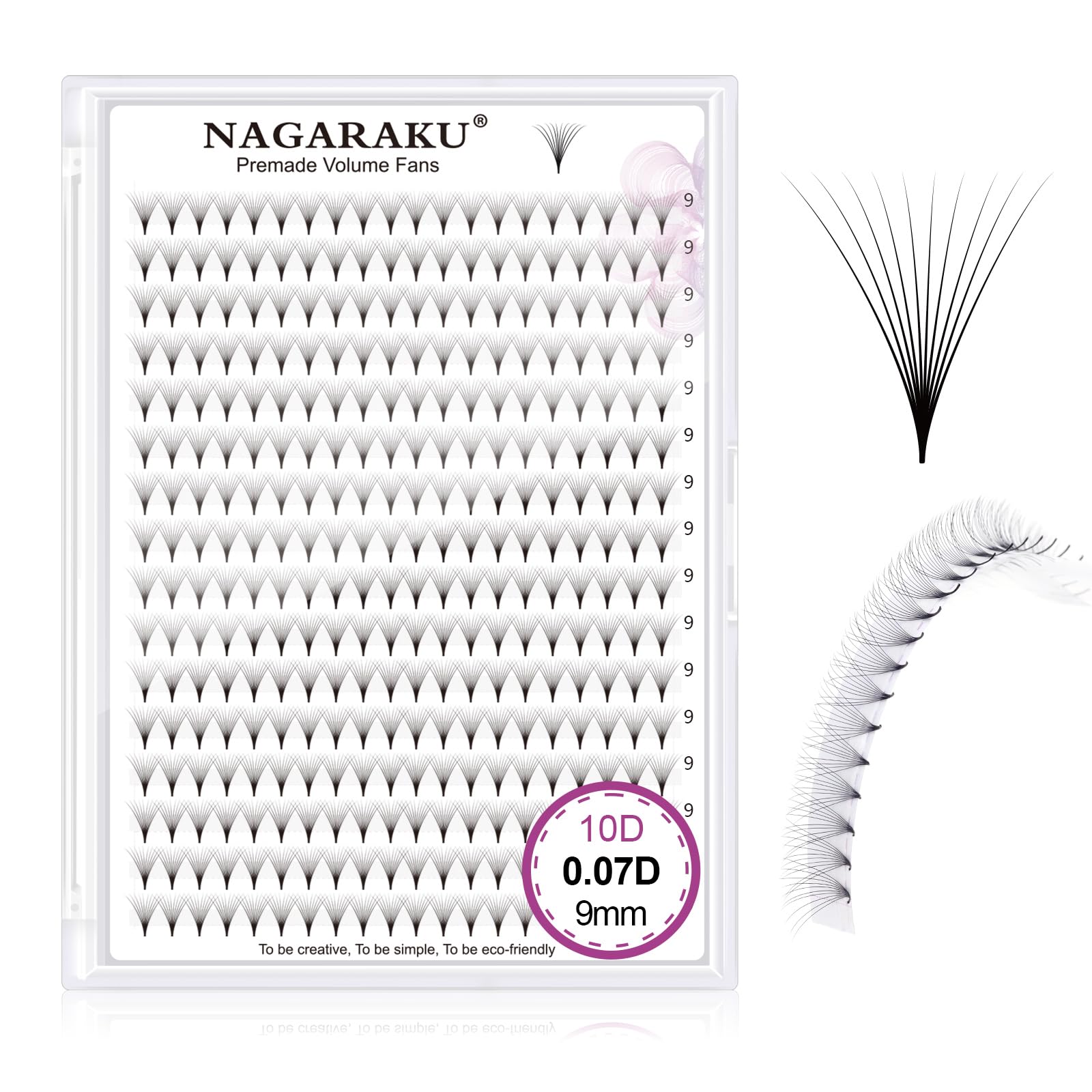 NAGARAKU Premade Fans Eyelash Extensions 320 Fans