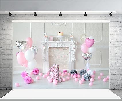 Amazon Com Aofoto 7x5ft 1st Birthday Backdrop Balloon Mantel Cake