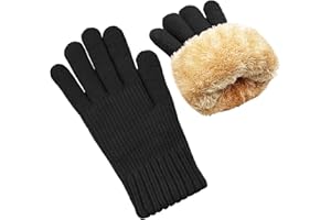 lifwimner Winter Gloves for Women Warm Wool Touch Screen Ladies Windproof Thermal Knit Fleece Lined Gloves for Cold Weather