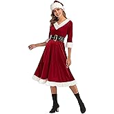 Women Mrs Santa Claus Costume Elegant Sweetie Christmas Fancy Dress Outfit