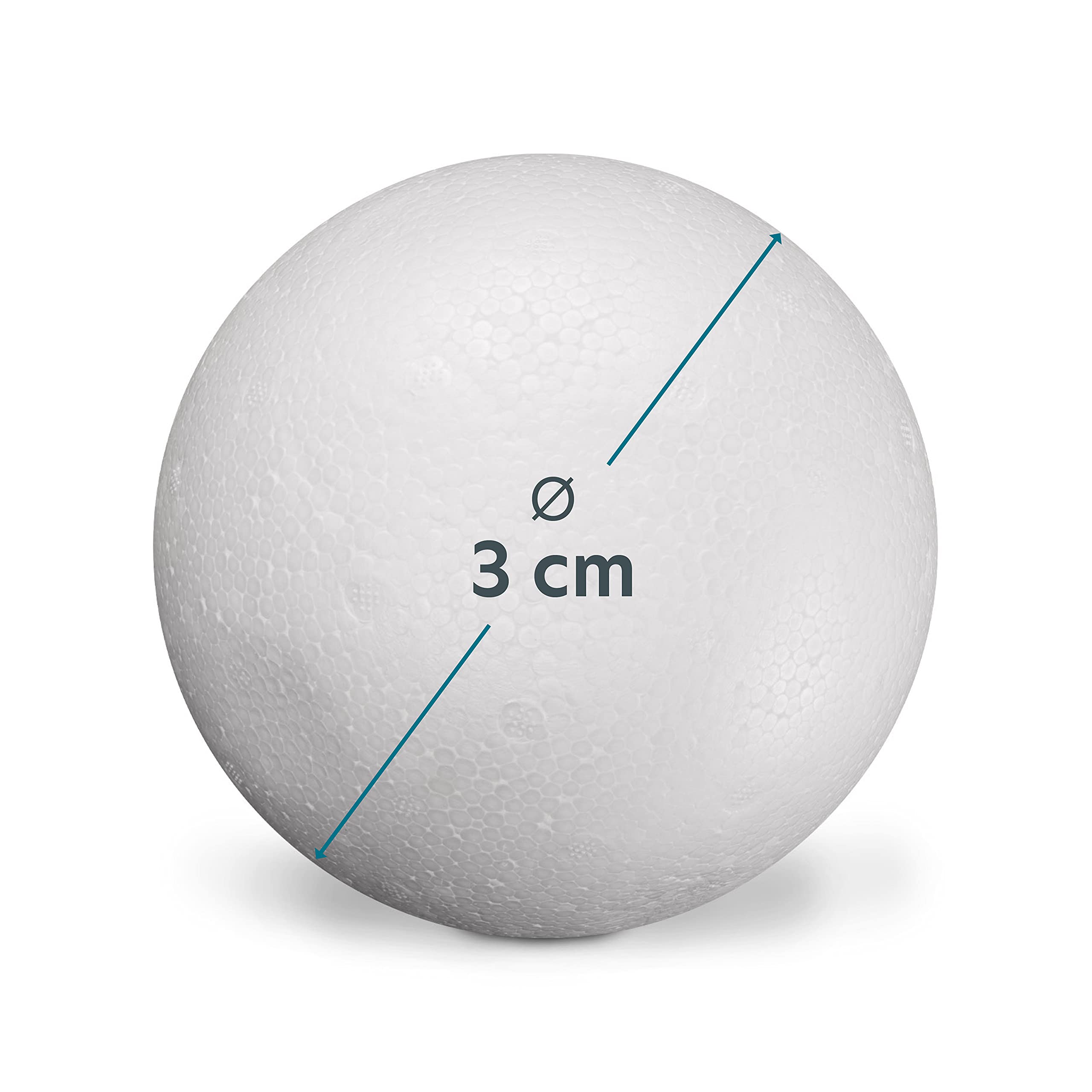 ZADAWERK® Polystyrene Ball - Full - Ø 1 in - 100 Pieces - for Arts and Crafts