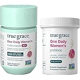 True Grace One Daily Women’s Multivitamin 40+ (30 Vegan Tablets) & One Daily Women’s Probiotic (30 Vegetarian Capsules) - Gluten Free, Soy Free, Organic - 30-Day Supply of Each
