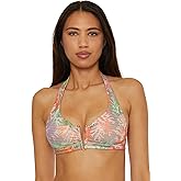 Becca Womens Coral Reef Halter Bikini Top, Adjustable, Tie Back, Swimwear Separates for Women