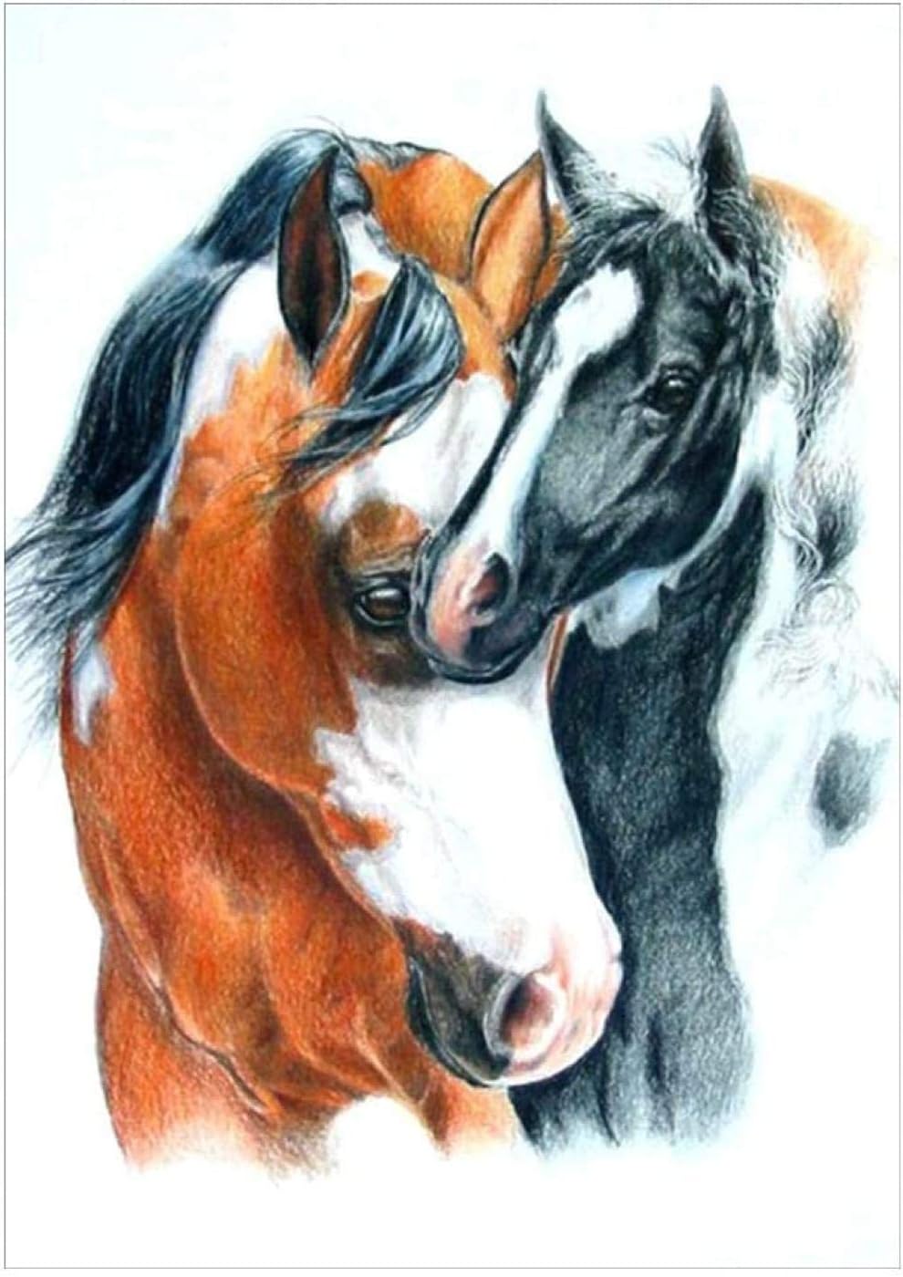 WSND 5D DIY Diamond Painting Rhinestone Flowers of Crystals Embroidery Kits Arts Crafts & Sewing Cross Stitch - Full Drill Horse