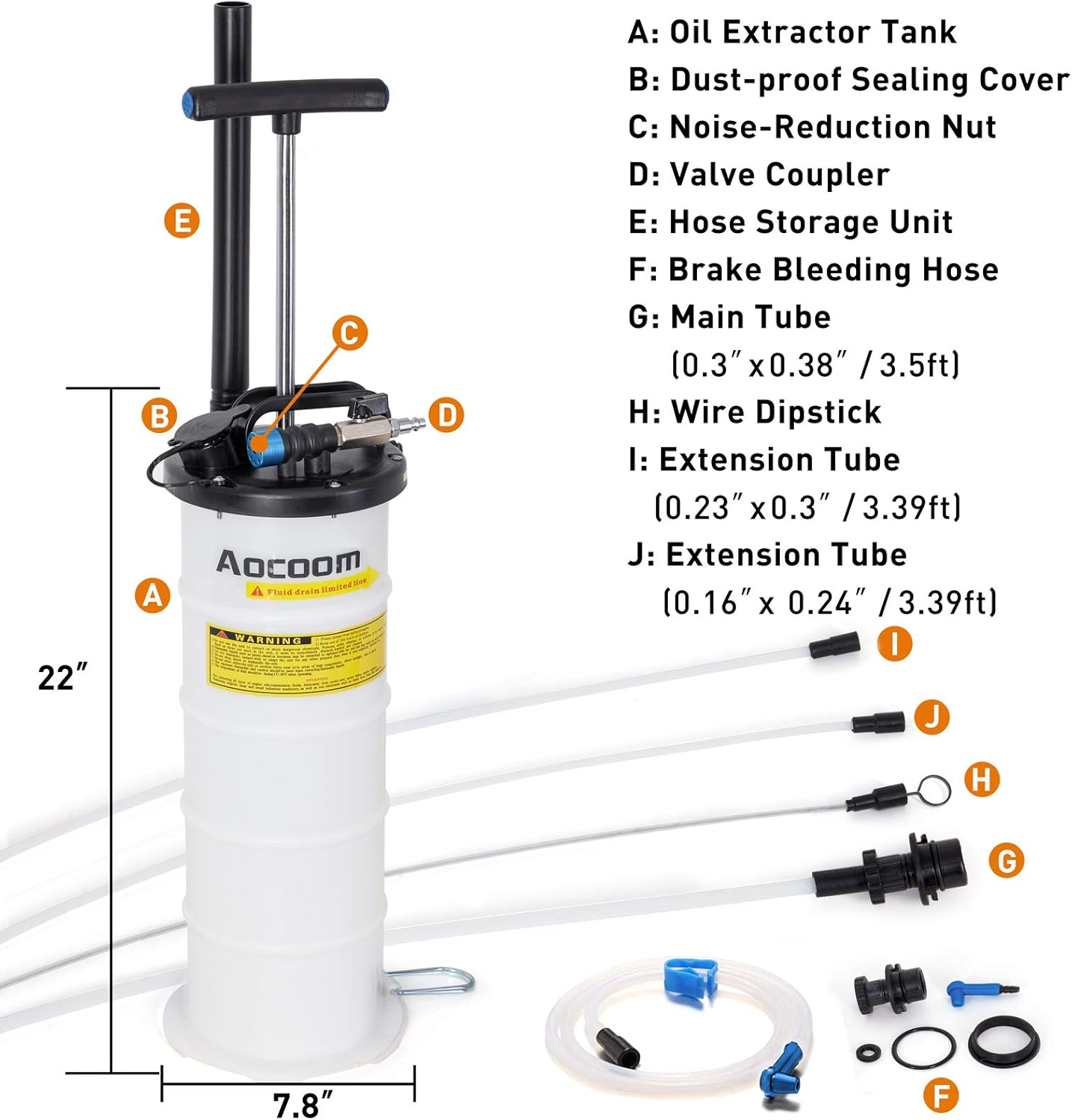 Fluid Pneumatic/Manual Evacuator Fluid Transmission Vacuum Changer Oil