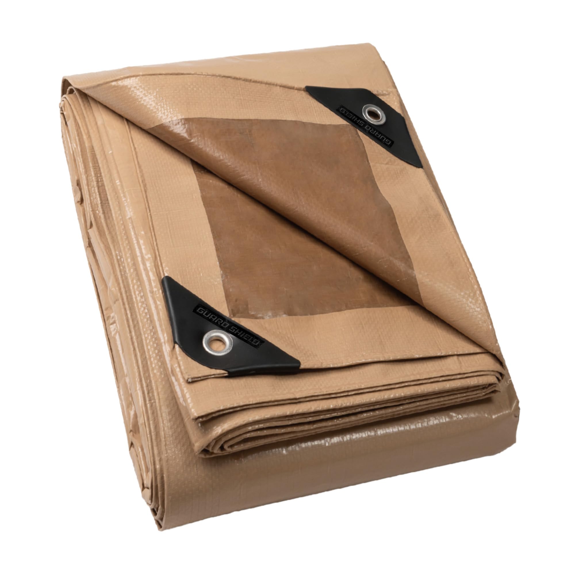 GUARD SHIELD Tarpaulin, Waterproof, 4m x 6m, Beige/Khaki, 120g/m², Polyester, Protective, All-purpose