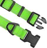 Joytale Reflective Dog Collar Neon Green Soft Neoprene Padded Nylon S to XL view 3