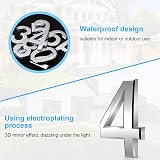 Vicloon 3D Door Numbers 3 Inches Self Adhesive Waterproof Silver (4) view 6