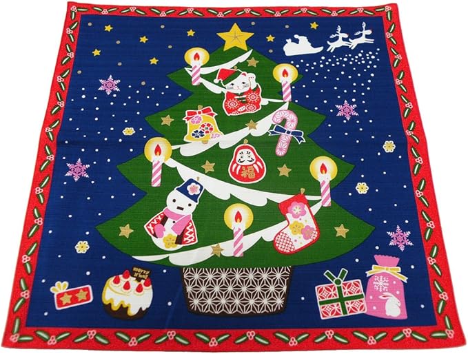 Amazon Co Jp さらさ 四季彩布 大判はんかち 小ふろしき クリスマス ツリー Sy 99 服 ファッション小物